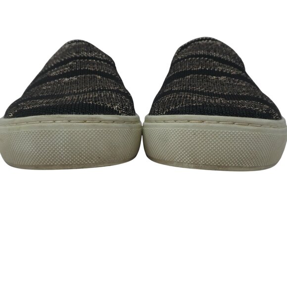 Rothys The Original Black Gold Shimmer Knit Stretch Slip On Sneaker Womens 8.5 - Picture 8 of 13